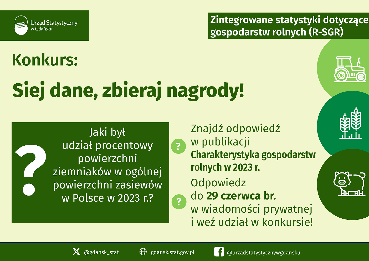 Żółte tło, nazwa konkursu, pytanie konkursowe, szczegóły w dołączonym pliku pdf