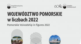 U góry tekst - Województwo pomorskie w liczbach 2022, poniżej  trzy zakładki, w nich zdjęcia obiektów woj. pomorskiego