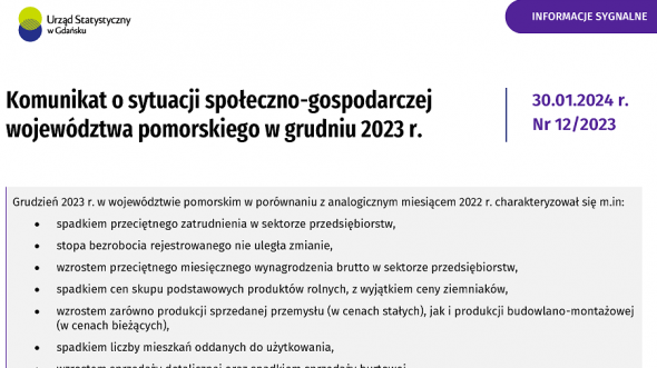 Pierwsza strona opracowania - szczegóły w pliku komunikat grudzień 2023.pdf