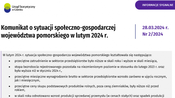 Pierwsza strona opracowania - szczegóły w pliku komunikat luty 2024.pdf