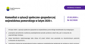 Komunikat o sytuacji społeczno-gospodarczej województwa pomorskiego w lutym 2020 r.