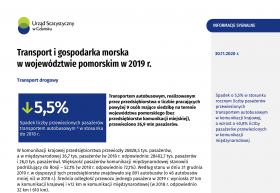 Transport i gospodarka morska w województwie pomorskim w 2019 r. - pierwsza strona dokumentu