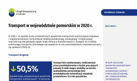 Transport w województwie pomorskim w 2020 r. - pierwsza srona opracowania