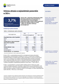 Ochrona zdrowia w województwie pomorskim w 2024 r. - pierwsza strona opracowania