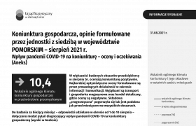 Koniunktura gospodarcza w sierpniu 2021 r. - pierwsza strona opracowania