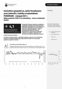 Koniunktura gospodarcza w listopadzie 2021 r. - pierwsza strona opracowania