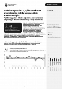 Koniunktura gospodarcza w lipcu 2023 r.- pierwsza strona opracowania