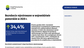 Bezrobocie rejestrowane w województwie pomorskim w 2020 r. - pierwsza strona opracowania