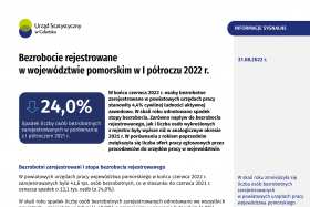 Bezrobocie rejestrowane w województwie pomorskim w I półroczu 2021 r. - pierwsza strona opracowania