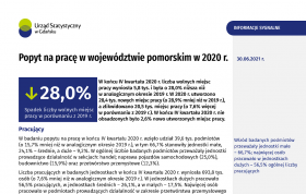 Popyt na pracę w województwie pomorskim w 2020 r. - pierwsza strona opracowania