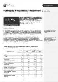 Popyt na pracę w województwie pomorskim w 2021 r. - pierwsza strona opracowania