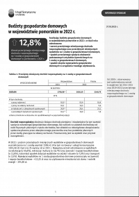 Pierwsza strona opracowania. Szczegóły w pliku s2023_budzety_gospodarstw_domowych_pom_2022.pdf
