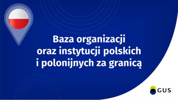 Granatowe tło, z lewej flaga Polski, pośrodku tekst Baza organizacji oraz instytucji polskich i polonijnych za granicą